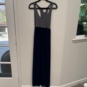 NYMPHE Gray and Navy Maxi Dress